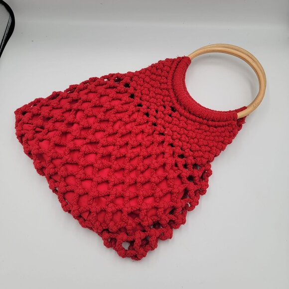 Crochet Tote handbag purse, boho granny core knitted purse. By Top Shop - Picture 4 of 16